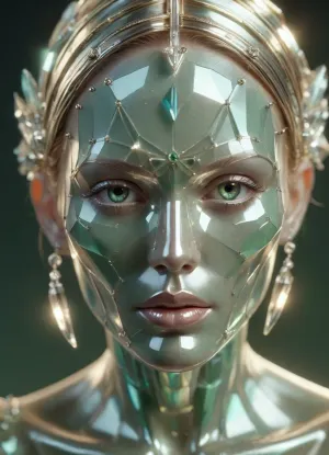 8k, ultra-HD, masterpiece, woman, green, (crystal facete face:1.6), nude glass body, Style, ral-crztlgls, cs-cr1stal-v2, <lora:Richard Corben Style:.9>, <lora:ral-crztlgls-sdxl:1.1>