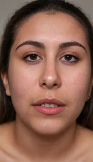 Acne, bad skin, scars, acne scars, pimples, Chola, Latina, petite, young, nubile, small, short, natural, hairy bush., Detailed, and, blemishes, without-makeup, acne, dark, skin, braces, teeth, <lora:Latin_girl:1.6>, <lora:skin_4-000015:2>, <lora:Darker_skin_SDXL:1.4>, <lora:Thigh_gap_SDXL:.8>, <lora:braces-sdxl:2>