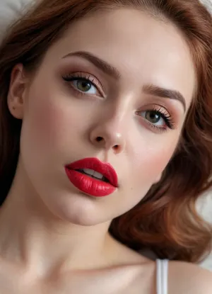 score_9, score_8_up, score_7_up, woman, (pretty face:1.6), (slutty view:1.6), photo-realistic, sitting, (view from above:1.1), (looking at vuewer), highly detailed, high detail RAW color art, diffused soft lighting, sharp focus, hyperrealism, (ultra highres:1.2), 8k, UHD, high quality, realistic photo, (best quality:1.5), highly complex, perfect shadows, (masterpiece:1.2), (lifelike photography:1.2), (perfect lighting:1.2), (ultra-realistic detail:1.2), (8k resolution:1.2), (high resolution:1.2), (high definition:1.2), (ultra-detailed:1.2), (professional photography:1.2), (perfect illumination:1.2), (realistic shadow:1.2), (photorealistic:1.2), (depth of view:1.2), (hyper-detailed:1.2), (intricately detailed:1.2), (triadic colors:1.2), (deep color:1.2), (intricate detail:1.2), (complementary colors:1.2), (symmetrical:1), (HD:1.2), (High definition:1.2), ((perfect face)), (perfect nose), ((slutty а)), lip injections, (red lips:1.3), ((thick lips)), (curvy), long hair, big lips, ultra quality, realistic skin, realistic, 8K quality, pink lips, swollen lips. intense eyes, bright red hair, professional real photo, 30mm lens, iso 100, Slavian, plump lips, long eyelashes, make-up, head raised, top view, lush bust, aesthetics of the female body, photorealism, filigree, highest quality, uhd, ultra realistic, photorealistic, dslr, kodachrome, (hyper realistic), (realistic), best lighting, perfect illumination, (best illumination), (best shadow, best shadows), highres, ultra-detailed, 8K, masterpiece, best quality, (ultra realistic), sharp image, (highly detailed face, (ultradetaled face)), (realistic mouth, realistic teeth, detailed hair, detail irises), (portrait:1), detailed face, beautiful eyes, highly detailed face, crystal clear image, detailed eyes