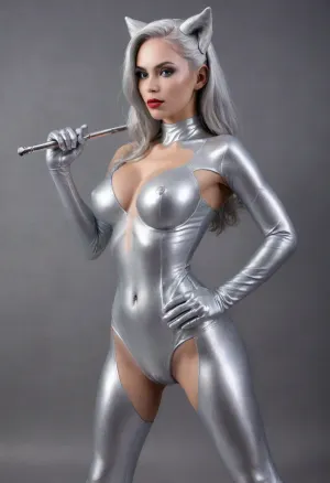 A feminine athletic blue vixen holding a magical staff fursuit posing for a studio photo., Super detailed, super quality, Hajime Sorayama style, (beautiful Cybernetic woman), (masterpiece, best quality), Brunette, medium breasts, sci-fi, (silver face), (still silver body), (shiny silver skin:2), (cyber body), (mechanical joints of arms, mechanical joints of legs, mechanical joints of hips, mechanical joints of neck), (full figure visible), (wide apart legs), (pussy fucking), big dick, cowgirl sex position, reverse, cowgirl, white, cock, black, closeup, cs-m3tal-ok_v06-1000, artoflips, uoclips, lips, lipstick, art, of, silver liquid pours from the nipples, lactation, sprayingmilk, slimwoman, naked, very, small, breast, Sp4c3, Sc3n3, planet, stars, nebulae, sky, red, dress, JR1024, <lora:Miniature_Space:2>, <lora:JR1024:2>