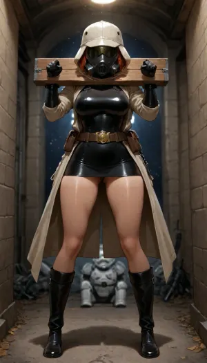 star wars Rey nude with small tits, wet skin, wet hair, (((full height view))), upskirt, hairy vagina, out, rear, shot, front, in, Stocks, Pose, Cuffs, on, Ankles, and, Wrists, men Fully dressed, men caressing the woman's body, jia, pillory, tanlines, death, star, interior, space, station, style, garbage, compactor, masher, compress, wast, room, stormtrooper, cinematic hyper-realistic illustration of a fearless female agent standing in a narrow brick alley. She wears a pale beige trench coat cinched at the waist with a belt, black gloves, black slim trousers, and knee-high black boots, plus a matching beige hat. She faces forward with a calm, determined expression, hands resting lightly on her coat belt. Behind her, three heavily armed guards in black tactical gear with gas masks flank the scene, holding rifles. The setting features rough red-brown brick walls and a dirt/gravel ground with scattered leaves, under moody daylight and soft shadows for a chiaroscuro effect. Color palette is desaturated earth tones, with the beige coat serving as the focal point. Textures, wet brick, textured fabric, leather gloves, metallic gun parts, and matte fabric contrasts. Composition, central figure, shallow depth of field that gently blurs the background guards, dramatic emphasis on the coat belt and gloves. Optional cinematic touches, subtle film grain, light rays through gaps, 35mm lens feel., <lora:BondageXcrossV1--In Stocks Pose:.2>, <lora:jia_SDXL_2_:.1>, <lora:FDXLTanlinesFP16:1.4>, <lora:death star interior space station style:1.9>, <lora:sdxl_lora_stormtrooper:1.8>