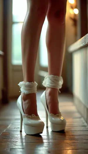 (Shoes {ankle high}{pumps}{white}{no hosiery}), (masterpiece, best quality, high resolution:1.1), showing legs and high heels, <lora:add-detail-xl:1.2>, <lora:MJ52:.8>, <lora:BUT_SDXL_SHS:.8>