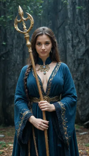 The Asian girl in the anime Frieren costume exuded unearthly grace. The smooth lines of the costume, perfectly emulating the heroine's silhouette, enveloped her petite figure, giving her the appearance of a mysterious elf from a distant land. The deep blue of the robe contrasted with her silky black hair, which fell in soft waves over her shoulders.

Every detail of the costume was impeccably crafted, from the intricate patterns on her sleeves to the sparkling amulets adorning her neck. In her hands, she held a staff crowned with a mystical crystal, shimmering with a faint, inner light, as if reflecting Frieren's millennia-old wisdom.

The gaze of her dark eyes seemed to pierce the very soul. They conveyed the weariness of centuries and at the same time an unquenchable thirst for new knowledge. A slight smile touched her lips, hinting at the hidden irony and boundless patience characteristic of wise elves.

She stood motionless, like an artifact frozen in time, a reminder of both the eternity and the transience of all things. Her image was filled with melancholy and hope, reflecting the complex and multifaceted personality of Frieren, brought to life by an Asian girl who managed to convey the spirit of the immortal sorceress. Anyone who saw her could not help but feel the touch of magic and the wisdom of ancient times.