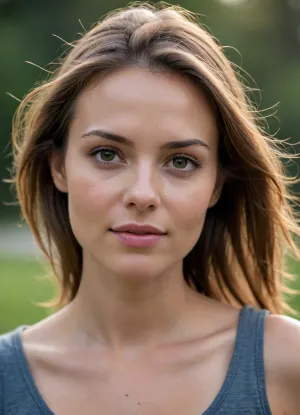 single adult woman, casual photo taken with a cell phone, natural relaxed expression, normal facial proportions, everyday lighting, slightly uneven illumination, natural skin with soft imperfections, subtle skin texture, faint pores visible, no makeup-heavy look, no cosmetic shine, natural daylight or indoor ambient light, minimal motion softness, realistic phone camera sharpness, no dramatic depth of field, natural flyaway hairs, imperfect hairline, unposed, candid feel, ordinary real-life appearance
