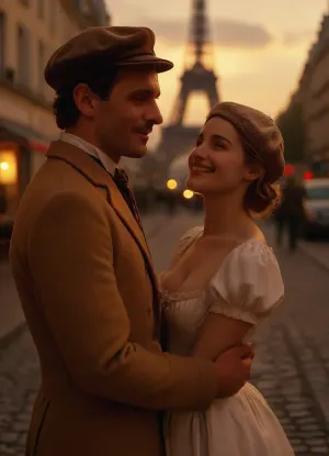 A highly detailed, photorealistic scene set in early 19th century Paris, warm late afternoon summer light casting a golden glow across a quiet cobblestone street, a charming young Parisian woman, 24 years old stands in close, joyful sex with an older French man, she is slim, very attractive, wearing a classic beret, holding a fresh baguette under her arm, dressed in a short elegant skirt and a fitted refined top, her posture bended over and slutty, her facial expression bright and playful with a natural smile, her face rendered in perfect photorealistic detail with soft skin texture and delicate features, her hands graceful and expressive, the man beside her slightly older and a bit stout, cheerful and warm, with a small mustache and flushed red cheeks, dressed in period-appropriate clothing, his expression friendly and amused, their interaction intimate and full of life, captured in a candid moment of laughter and connection, the camera focused tightly on the pair with extremely shallow depth of field, the background softly blurred yet recognizable, the Eiffel Tower rising gently in the distance, subtle atmospheric haze enhancing depth, warm tones dominating the color palette, soft shadows and natural light creating a nostalgic romantic mood, ultra-realistic textures in fabric, skin and environment, cinematic composition, 8k photorealistic detail capturing warmth, charm and timeless Parisian elegance, Macabre, cloudy, smoke, atmospheric, clouds, fog, longnips, godpussy, tongue, out, ahegao, drool, <lora:MJ52:.1>, <lora:Cloudy_Style:.8>, <lora:longnipsxl:.8>, <lora:SDXL_GodPussy_v1:.8>, <lora:ahegao_sdxl_v4:.8>