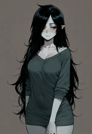(Ratatatat74), (marceline from adventure time), solo, simple background, <lora:ratatatat74-000050:.8>