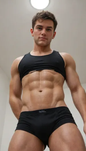 1boy, solo focus, young man, mid-transformation, symbiote organic mass surging, viscous black tendrils bonding to skin and ripping through clothing, black symbiote covering his lower half, muscular build, defined abs, sweaty glistening skin, flushed cheeks, short brown hair with bangs, green eyes, smug smirking gaze, white background, minimalist void, low angle shot, neon red accents, deep stylized shadows a cinematic, highly atmospheric visual style featuring dramatic lighting, cinematic shot, dynamic lighting, 75mm, Technicolor, Panavision, cinemascope, sharp focus, fine details, 8k, HDR