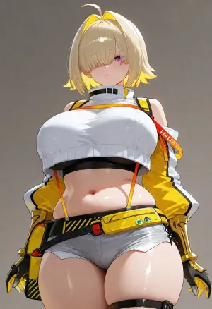 (Elegg from Nikke), solo, (simple background)