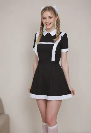 5 beautiful blondes 18 years old with ponytails, white bows, they are thin and tiny, black dress, white apron, soviet school uniform, white high boots, high heels, three blondies, small breasts, laughing, suxl, M3L0DYM4RK5, MELODY-MARKS, Sch0llg1rl, American, European, Scandic, Canadian, uniform, one black man with giant penis, he gonna fuck the girls, <lora:suxl:.8>, <lora:M3L0DYM4RK5 [vvugot1905cc735fbp19f1]:1.8>, <lora:melody-marks-xl:2>, <lora:Schoolgirl:.8>