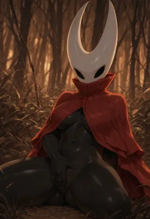 (Hornet from Hollow Knight), solo, masturbating, fingering