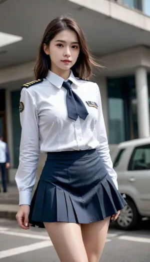 mulher nua de quatro, cute, girl, skirt, uniform, <lora:cute_girls_xl_v1:.8>