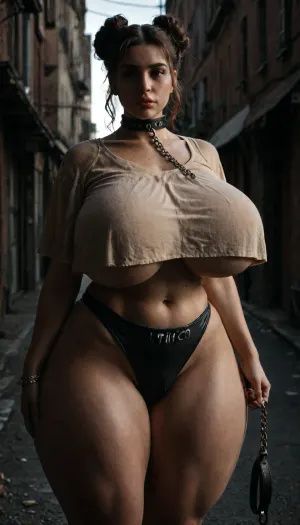 woman, terrace photo of Indian model in sexy pose, Extremely beautiful, 19 yo, Big natural boobs, Soft freckles, brunette hair bun, ((Busty lips)), Hyperrealism, cinematic lighting, Fujicolor, image fill, Ultra-Wide Angle, Canon, 135mm, 8k, super detail, anatomically correct, textured skin, best quality, highres, ccurate, 4K, on the street, chain, leash, collar, viewer, (((massive thighs, thicc cameltoe, holding one saggy mommy big breast out of crop top, bursting, breasts, gigantic, large))), <lora:SDXLHighDetail_v6-000005:.8>, <lora:LCMTurboMix_Euler_A_fix:.8>, <lora:dark:.2>