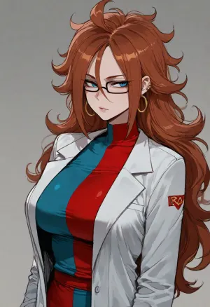 (Ratatatat74), (android 21, labcoat, dragon ball), solo, <lora:ratatatat74-000050:.8>