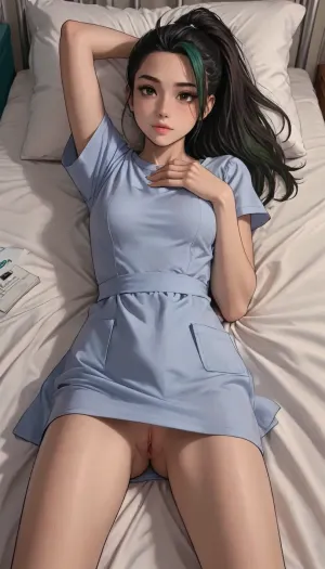 (Melkor mancin meets markgavatino style), reiq style, Cel-shaded, inked lineartalone, score_9, score_8_up, score_7_up, ((photorealism)), 4k, highly detailed, 4K, UHD, masterpiece, best quality, nemona from pokemon, showing off her pussy at the gynecologist doctor, (laying down, legs in stirrups, hospital gown), pussy stretched gaping open, high resolution, realistic photography, shallow depth of field, professional portrait. Stable Diffusion / Midjourney / SDXL., very detailed image, 4k image ultra realistic, 8K, photo realisticSDXL_BetterFaces-LoRA_v1.5, (music_), <lora:Style_eyes _and_hair_XL-v2:.8>, <lora:mk_Bp Anime_xl:1.4>, <lora:lineartSDXL:2>, <lora:EnvyBeautyXL01:2>, <lora:checkpoint-e18_s306:1.5>