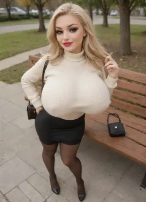 SITTPNG ON A park bench.squating, VIEW FROM THE SIDE FROM ABOVE .., eyes are cerned from fatigue., (((high heels))), (makeup:1.5), (long big eyelashes:1.5), (((eye contact))), curvy busty librarian with gigantic natural breasts, hourglass figure, looking at viewer, blonde hair, (((sweater, skirt, stockings, handbag))), smiling, gigantic boobs, gigantic tits, legendary, tits, xl, douyin, makeup, highborn, pure, lust, golden, smoke, see, the, description, xbmyr, photo, style, old man grabing roughtly her hair with his hand while jerking off his long cock deep inside her pretty open mouth with his other, lots of saliva dripping from her mouth. semen all over her face, (deformed, distorted, disfigured:1.5), bbcdeepthroat, <lora:brasilGPv1:.8>, <lora:Legendary Tits XL:.9>, <lora:makeup_master_base_sdxl_v1:.9>, <lora:BBCDeepthroat:1.5>