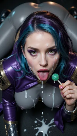 BULOT COLYG, ((chest to the ground, face down, head down, facing down, butt up, hips up, extended legs, dynamic pose wide hips, thick thighs, spread legs)), ((Raven, justice league, gray skin, glistening skin, hd purple shinny eyes and detailed iris, purple cloak, skin tight latex, big eyes, sexy body, slim waist, woman, Embarrassed charming female military officer, (((splashes cumshot by more white sperm dripping masterpiece, 🐶💦💕🪄, An extreme candid macro photograph focusing on the slightly parted lips of a person holding a green lollipop, An close-up beauty portrait of a young woman focusing sharply on her eyes and makeup She has multi-tonal dyed hair blending electric cyan, deep purple, and vivid blue. Her pride makeup features iridescent satin eyeshadow with bright lime-green and aqua shimmer on the inner mobile lids, blended out into a vibrant violet-magenta cut-crease and soft lower-lash smoked liner. Her eyes have bright, detailed hazel-green irises with crisp limbal rings and delicate wispy upper lashes. She wears smooth metallic fuchsia lipstick and subtle cheek highlight. She has delicate hyper-feminine facial features and an elegant neckline.. Clean studio portrait lighting, high micro-contrast, 85mm lens, shallow depth of field with soft dark background.on her face and mouth))), plump lips, open mouth, shows tongue, tongue out, long eyelashes, holds hands uncovered very large bust, ((kneel on plane)), head raised, top view, (((full-length top view))), lush bust, deep cleavage, cleavage, full-length, blue eyes, ginger ponytail hairstyle, ((bikini)), a lot of cum, facial, mouth full of cum, dark background, cum on face, cum on body, cum on clothes, cum swapping, excessive cum, covered in cum, ejaculation, projectile cum, cum on breasts, cum on back, cum on ass, cum on pussy, cum on shoes, cupping hands, cum on hands, cumdrip, after sex, after vaginal, big red lips, keira_knightley_actress lookalike, ahegao, rolling_eyes, rolling_eyes-000014, ahegao face, pleasure, beautiful eyes, bukkake, tits, ＜lora, (bukkakeLora_v10:1), breast, Madison, Beer, tatoos over the body, sweaty body, oiled body, moles over the body and face, breasts, ponytail hairstyle, <lora:shirtliftALORAFor_shirtliftv1:.5>, happy eyes)), ((medium round breast, perky nipples, puffy areolas, erect nipple)), (lots of cum, massive cumshot on her, cum, cum on face, covered in cum), UHD, extra detail, perfect lighting., 4ng3l, face, raven, facialized, superfacialized
