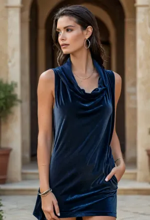 (masterpiece, best quality:1.2), 1 french 25yo woman, fashion influencer, (she wears a baggy dark grey-blue cowl neckline velvet minidress:1.4), outside a luxury villa, slicked-back straight raven black hair, (modern styled with jewelry, earrings, bangles:1.4), bright blue eyes, big dark areolas, photorealism, <lora:style_lora_realis:.5>, <lora:slicked-back_hair-000006:.5>