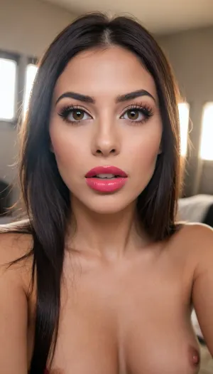 35-jährige sexy Latina, schönes Model, chromatische Aberration, Blitz-Selfie-Foto, realistisches Foto, Ghetto-Fotoqualität, schaut weg, Rückansicht, Kaukasierin, Indoor-Wettkampfbühne, Backstage, komplett unbekleidet, riesiger unbekleideter natürlicher Hintern, großer brasilianischer Hintern, steht still mit eng zusammenstehenden Beinen, gebräunte Haut, schönes Make-up, schwarzes Haar, moderne Frisur, schönes Gesicht, fülliger Körper, langes Haar, High-Stripper-Plateauabsätze, entblößte Beine und Oberschenkel, sehr dicke muskulöse Beine, dicke muskulöse Oberschenkel, sehr breite Hüften, lächelt mit geschlossenen Lippen, halterlose Strümpfe