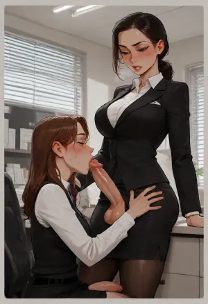 (incase style), masterpiece, (office lady, futanari), receiving blowjob, office background, <lora:Incase_Style__SDXL:2>