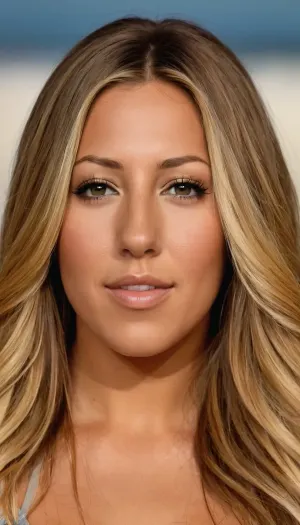 Create a upper-body-portrait of Colbie Caillat at the age of 18.