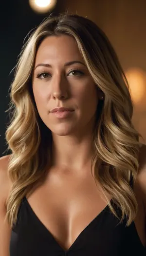 Create a upper body-portrait of Colbie Caillat, from her real life, showing her from the wait up