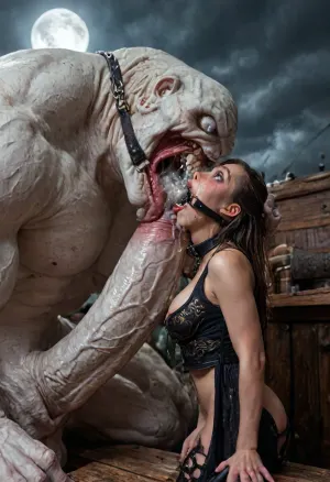 ((Interracial)), (4 gigantic black dressed in slave clothes:1.5), (ugly, terrifying, (ogre), male), (rear side view:1.3), (size difference:2.3), ring gag, (open mouth gag:1.55), wide full body shot, female 3ll3f4nning barbarian, (white skin:1.82), tall, angry, busty, curvy, thin waist, small boobs, big butt, slim, fit, vitiligo, strong, fur pelt armor, dungeons and dragons, purplish blue skin, wheat and blond hair, tattooed, scarred, purple eyes, blue skin, amazon, giant, fur barbarian armor, bloody, blood spatter, bear, bear heart, (in a bloody filed after a battle, white full moon in the sky:1.4), (man is choking her from behind:1.4), ((hogtied, bound with large chains, tied to a torture table:1.3)), cock in mouth, (brutal face fuck), Blowjob, (tears in eyes:1.5), (running makeup), (cum drips from nose:1.3), (cum drips from mouth:1.3), ultra hd, photorealistic, hyper gigantic large black cock in mouth, (((hyper gigantic large black cock in mouth:1.3))), oral cream pie, hair grab, sad, sad crying, tongue out, gasping for air, gangbang, double anal penetration, anal spitroast, groupsex, deepthroat, (4 gigantic African black brute thug, huge trunklike arms, huge head, hyper muscular body, dressed in slave clothes:1.2), defeating a woman in combat, fighting, killing, blood, winning fight, magazine cover, Realism_Quality_2xx_By_Stable_Yogi, score_9, score_8_up, score_7_up, (((very pretty face:1.3))), (((extremely ultra detailed face:1.3))), perfect fingers and hands, upper body view, (extreme size difference:1.6), (ultra realistic), (maximum quality), (high resolution), (extreme detail), (ultra realism), UHD, super high quality, highly detailed, high resolution, perfect lighting, natural lighting, Uber realistic, ultra detailed, masterpiece, 35mm photograph, film, professional, 4k, hdr, photographic, ultra realistic, ultra high details, back light, (dynamic pose), (dynamic angle), (random angle), (random pose), (dynamic view), (random view), best quality, volumetric lighting, golden hour lighting, dramatic shadows, rich details, nature-inspired color palette, hyperrealistic, 8K, BadX, dvr-shrp, Stable-Yogis-Makeup-Enhancer-XL, porn photoshoot, detailed skin, on the roof, steam locomotive, steampunk, fog, steam, blushing, DETAILED background, spectacular lighting, (eyes wide open in horror:1.24), (wide mouth spreader:1.5), (pleading expression:1.18), (terrified:1.12), (crying:1.12), (fear and panic:1.18), UHD 8K, (full body photograph:1.1), Movie, Still, Film, Cinematic, Shot, (huge dick), (creamy deep deepthroat:1.12), (extreme oral sex:1.4), (huge massive white dick:1.4), (cum), (hands holding hair), (size difference:1.8), (irrumatio:1.9), Lighting, 3ll3f4nning, <lora:detailed_notrigger:2>, <lora:add-detail-xl:2>, <lora:LCMTurboMix_Euler_A_fix:2>, <lora:JuggerCineXL2:2>, <lora:3ll3f4nning:2>