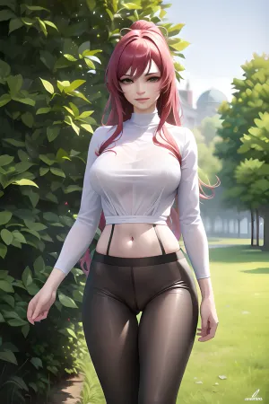 (8k, RAW photo, best quality, masterpiece:1.2), (realistic, photorealistic:1.37), ultra detailed, beautiful tall sexy young adult girl, solo, beautiful detailed sky, detailed antique city, columns, night, beautiful detailed eyes, beautiful detailed lips, professional lighting, photon mapping, radiused, physics based rendering, extremely detailed eyes and face, light on face, cinematic lighting, (sheer crotchless harem pants, pussy visible, pussy juices leaking), crotchless outfit, shirred folds of openwork patterned tunic gently flowing and falling along the body, large perky breasts, wide hips, dark skin, almond shaped big eyes, very long curly ginger hair translucent in the sun. Red hair, Soft golden light, lacy shadows of leaves. young adult young adult young adult girl, looking at the viewer, outside, ((very long curly hair)), fox ears and tail, thin body, sexy, partially nub, naked pussy, 3/4 view, full lips, standing in a garden, bunches of grapes, antique, columns and capitals., caoimhelastnamesd15, Yashima, asaka, ponytail, asaka_outfit1, white, shirt, long, sleeves, midriff, blue, pants, jeans, denim, Capri, asaka_lingerie, purple, bra, lingerie, lace-trim, <lora:asaka_yashima-12:.5>, crotch, cutout, crotchless, no, panties, pussy, <lora:CrotchCutoutCrotchlessV1:.5>