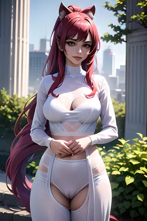Ein junges erwachsenes Mädchen, mit ihrem wunderschönen Gesicht und fließenden Haar, stand in einem Garten voller schöner Blumen. Sie trug ein atemberaubendes Outfit, das ihre Kurven und Sinnlichkeit zeigte. Die Beleuchtung war perfekt, Casting das Mädchen in einem weichen goldenen Licht