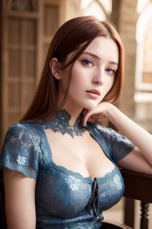 中世纪艺术家的手在移动过画布时是柔软而熟练的,画了一幅有蓝眼睛和姜色头发的美女的肖像. 她的皮肤是无瑕疵的,乳房完全暴露. 尽管这个话题悲哀,