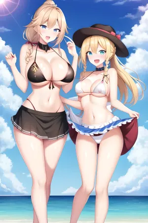 AI产生了一幅瘦小的中毛拉美人,乳房圆圆,嘴张开的照片. 她穿着比基尼,在白人背景面前摆姿势 图片所附的文字写着"皮肤,中胸,