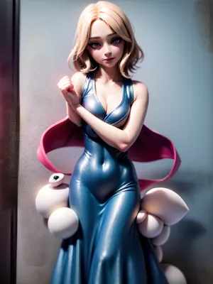 complex 3d render ultra detailed of a beautiful porcelain profile woman face, ((looks very sweet)), (standing pose:1.6), ((upper body, slim body, cleavage, showing boobs)), ((blue eyes)), 150 mm, beautiful pink studio soft light, purple rim light, vibrant details, luxurious, hyper realistic, anatomical, facial muscles, elegant, octane render, DSLR, 8K, high quality, analogue style, professional, detailed skin texture, detailed hair texture, detailed pores, best quality, highest quality, cinematic lighting, (Alissa:.8), ((sweet face)), <lora:anime3d:.8>, <lora:add_detail:.6>, (hyper realistic, realistic:1), perfect illumination, ultra-detailed, masterpiece, ultra realistic, sharp image, highly detailed face, ultra detailed face, (realistic mouth, realistic teeth, detailed hair, detail irises), ((full body:1.2)), (1girl), (32 years old:1.5), (white dress:1.2), beautiful eyes, crystal clear image, (blue eyes:1.2), (long eyelashes:1.3), (blushing:1.1), (makeup:1.2), (blonde hair:1.2), (hair pink tips:.6), (medium hair:2.1), (summer dress:2.3), (smiling), cinematic, pink light, (perfect blue eyes:1.5), <lora:breasts_squeezed_together_v0.2:1.5>