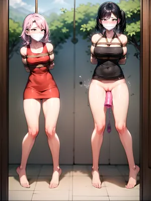 The 소녀 에 the 그림 이다 경계 와 ropes 과 suspended 에 a 거대한 딜도. 그녀는 매우 상세한 피부, 다량의 가슴 및 완벽한 조명을 가지고 있습니다. 그림은 매우 상세하고 그녀의 몸의 모든 측면을 캡처합니다. 그녀는 귀여운