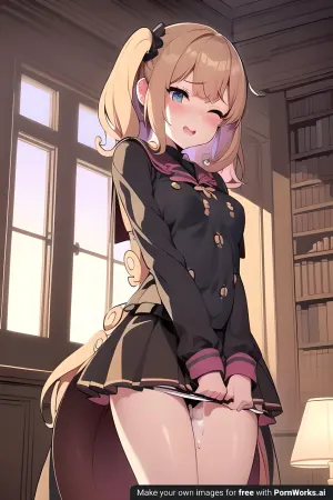 人工智能创造了一个令人惊叹的形象 一个女孩在泪水中, 有粉红色的裙子和猪尾辫, 穿着多件彩色的饰品