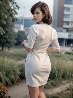 best quality, ultra-detailed, masterpiece, finely detail, highres, 8k, caucasion brunette woman, straight cut bangs, in beautiful long dress, 1970s pinup model, (painting), in the Moscow, USSR Epoch, in Moscow park, evening, pin up, beautiful dress, in the ussr, Happy woman, 50sphotorealistic, <lora:womSov:.5>, dawma3, <lora:Mary Ann_dawma3:.5>, realistic photo, gaz3102, <lora:GAZ3102:.5>, #Pinup, #sovietpinup, #TypicalSovietwoman, #VeryHappy #woman, #Russian, #smile, #retro, #street, #park, #USSR, #Moscow, #Ссср complex background, ((bimbo make up)), ohwxDL, <lora:Dua Lipa:.5>, Pin up style, Soviet pin up, Typical Soviet woman, style, ussr, Moscow, Very realistic woman, FASHION PICTURE, DYNAMIC POSE, FULL LENGTH PICTURE, full body visible, slim Woman, 40 years old, A communist woman, in Moscow, ((USSR Epoch)), beautiful pin up style dress, beautiful pin up style, In stockings, perfect lighting, retro lut, retro style, 8k woman, russianebenya, <lora:russianebenya_v2:.5>, professional modelshoot style 8k high definition, <lora:ospb:.5>, lifebehindironcurtain, <lora:hjlifebehindironcurtain_v11:.5>