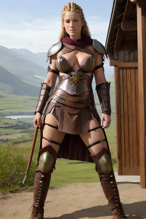 女人的手被纹身覆盖 每一个都独特而复杂 她穿着一双蒸汽朋克战斗靴,用四个手指和一个拇指完成. 她的皮肤光滑而发光,头发长而流畅. 她很有诱惑力