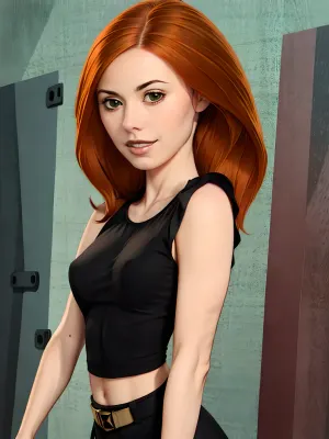 woman, solo kimpossible, posing in cornfield, long hair, cleavage, bare shoulders, ginger hair, perfecteyes, <lora:perfecteyes-000007:.5>, beautiful, green eyes, looking at viewer, smile, collarboned, upper body, milf, tt_flat, <lora:tt_flat:.5>, (shiny skin), (mature female:1.2), <lora:artgerm-v1.5-nai-resize:.7>, (freckles:.7), <lora:kpv1:.7>, soft sharpness, soft focus, 8k, 32K, UHD
