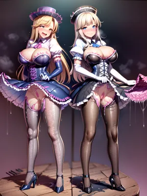 woman, masterpiece, best quality, beautiful, huge breasts, (very detailed face, long hair, blonde, young, very sweet, confused, excited), (castle, princess bedroom), (dressed in a massive corset, huge breasts pulled tight, breasts raised, push-up, full skirt, skirt with slits on the sides, (skirt raised), torn clothes, heavy gloves, high gloves, hat, high heels, ballet shoes, (tentacles on the edges of clothes, tentacles under clothes, (living clothes:1), tentacles fucking, tentacles in pussy, dildo under clothes)), wet under clothes, mucus under clothes, <lora:boldline:.2>, <lora:hairdetailer:.2>, <lora:livcloth:1.2>, <lora:bg_imgs-10:.5>, <lora:more_details:.5>, <lora:ahe2-000010r:.5>