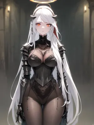 masterpiece, (dark souls style:1.4), ultra-detailed, very detailed illustrations, extremely detailed, intricate details, highres, super complex details, extremely detailed 8k cg wallpaper, cowyoung adult man shot, caustics, reflection, ray tracing, demontheme, nebula, dark aura, cyber effect, (1young adult girl:1.4), solo, alone, mecha musume, mechanical parts, robot joints, single mechanical arm, headgear, mechanical halo, star halo, intricate mechanical bodysuit, mecha corset, full armor, very long hair, white hair, hair between eyes, multicolored hair, colored inner hair, red eyes, glowing eye, eye trail, random expressions, random action, ancient japanese architecture, pond, starry sky, skyline, 0.8>, .5>