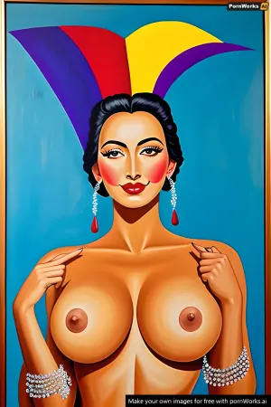 Painting of revolution in america in the style of Salvador Dalí, topless, medium boobs