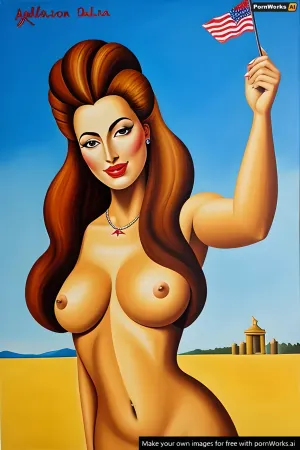 Salvador Dali's painting of the American Revolution was a masterpiece, with topless women in provocative poses. The text accompanying the painting was provocative as well, with phrases like "revolutionize your mind" and "liberate your inner goddess." It