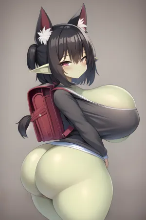 고블린이 지배적 인 종인 세계에는 나머지에서 서있는 한 소녀가 있습니다. 그녀는 긴 녹색 머리, 큰 가슴, 두꺼운 허벅다리가 있습니다. 그녀의 이름은 Goblin 소녀 그녀는 그녀의 포르노 사진을 운반