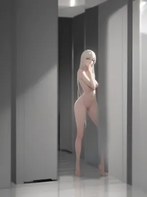 Eine junge Frau ging in den Toilettenraum der Frauen, mit der Absicht, einen dieser schicken neuen Haartrockner zu verwenden, die mehr als die meisten Menschen in einem Jahr kosten! Sie fühlte sich selbstbewusst über ihren Körper nach anderen Frauen im Fitnessstudio