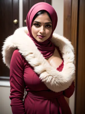 Una mujer en un cuerpo completo Hijab se sentó en su computadora, escribiendo lejos. De repente, sintió una oleada de excitación y emoción. Ella contactó por su teléfono y abrió la aplicación que mostraba las últimas fotos de ella misma usando un pelaje suave Hij