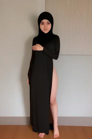 Das junge erwachsene Mädchen lag auf ihrem Bett, trug ein Vollbild mit Körperansicht, mit ihren Beinen breite offen. Sie hatte lange nackte Hijab, braune Augen, volle Körperansicht, muslimische und bodenlose weiße Haut