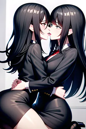La chica de pelo negro y su enamoramiento de la colegiala se hicieron realidad una fantasía de yuri mientras se abrazaban entre sí firmemente, ambos calientes para el otro. Se miraban entre sí mientras abrazaban, y los pechos pequeños y pequeños
