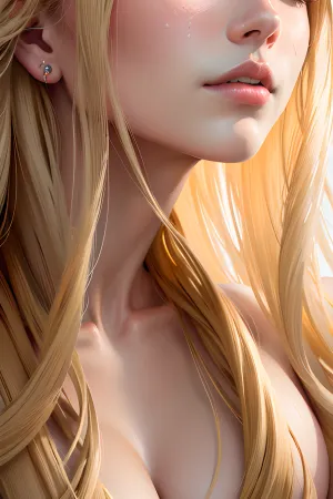 (masterpiece), (best quality:1), (ultra highres:1), 1 girl naked, (douyin-makeup:1), beautiful long blonde curly hair, detailed beautiful skin, (face focus close up shot:1.2), <lora:douyin-makeup:.5>