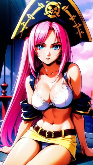 La femme sur la photo est assise sur un bateau, avec ses yeux parfaitement symétriques et lisses, des détails de haute qualité qui la rendent vivante. Elle a un iris lumineux et vibrant qui ajoute à la profondeur de l'effet de champ, ce qui donne l'impression