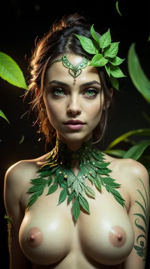 Sylvari, una ragazza dalla pelle verde con foglie bioluminescenti per capelli e occhi verdi luminosi, si trovava davanti allo specchio ammirando la propria riflessione. Era un maestro della tecnologia AI e aveva sviluppato un algoritmo che le ha permesso