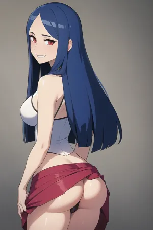 Lilith, undress와 완벽한 얼굴과 완벽한 몸은 이제 그녀의 걸작을 만들기 위해 약한 남자의 스커트 아래에 있습니다. 그는 그녀의 AI-generated 사진을 꺼내 그녀의 위에 장소