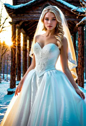 Best quality, masterpiece, ultra high res, 1girl, gun, dress, blonde hair, veil, solo, jewelry, blood, necklace, blue eyes, blood on clothes, snow, bridal veil, wedding dress, tree, building, (covered in on artstation, FAN ART, colourful, beautiful, artstation, film mood, dramaticoppressive lighting, shadows, cinematic atmosphere, sharp focus, worksafe, hand101, anxiang)